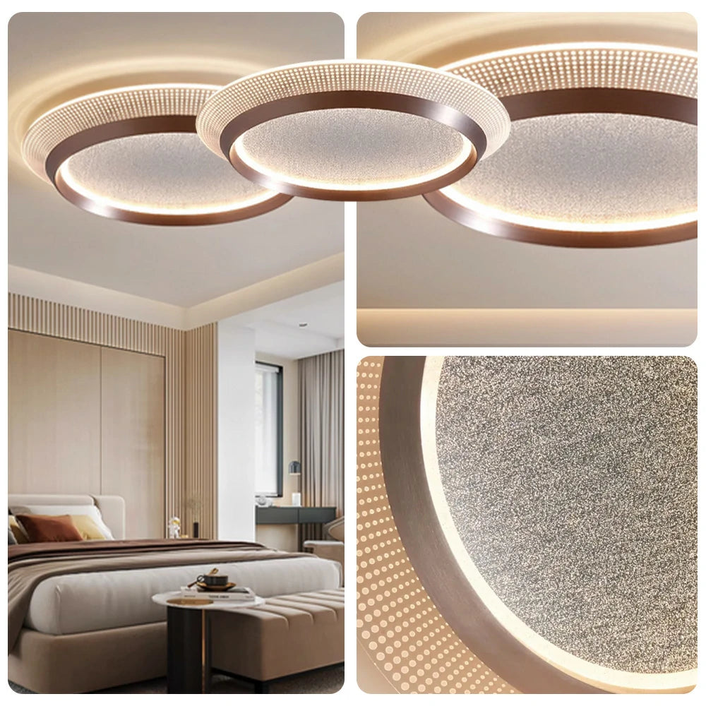 LIVARA 72W Ceiling Light with 3D Starlight Mirror Effect, Full-Spectrum Eye-Protection LED & Brushed Aluminium Body