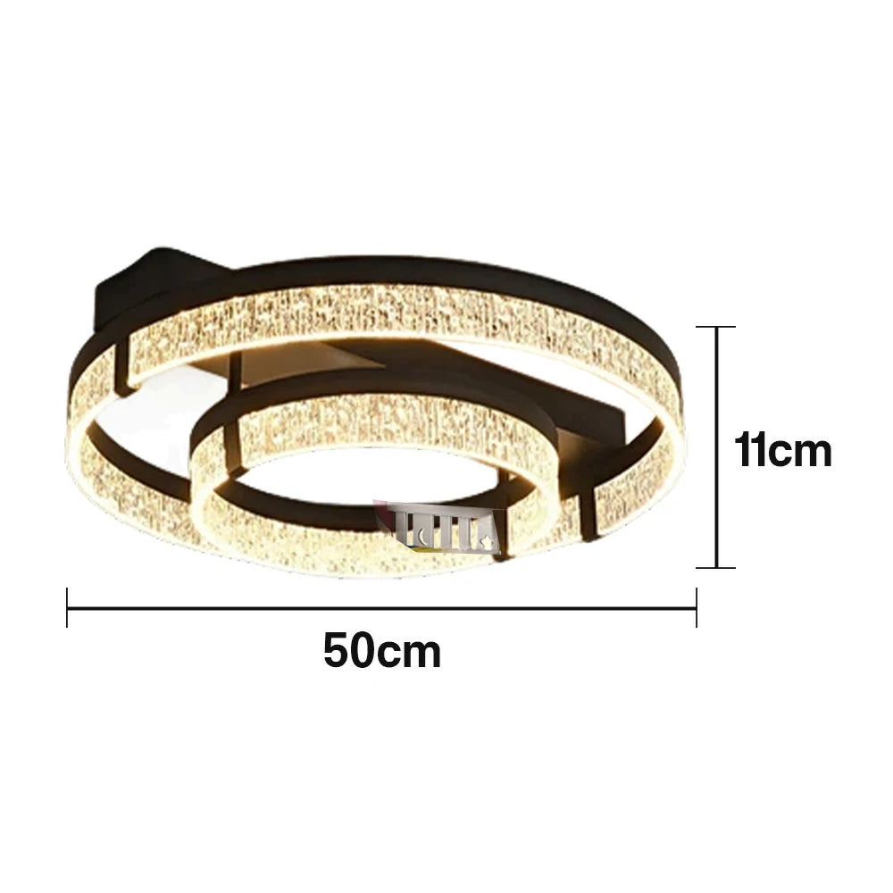 LIVARA 40W Aluminium Ceiling Light with Full-Spectrum Eye-Protection LED, Three-Color Dimmable Lighting & Wide PMMA Diffuser - Black