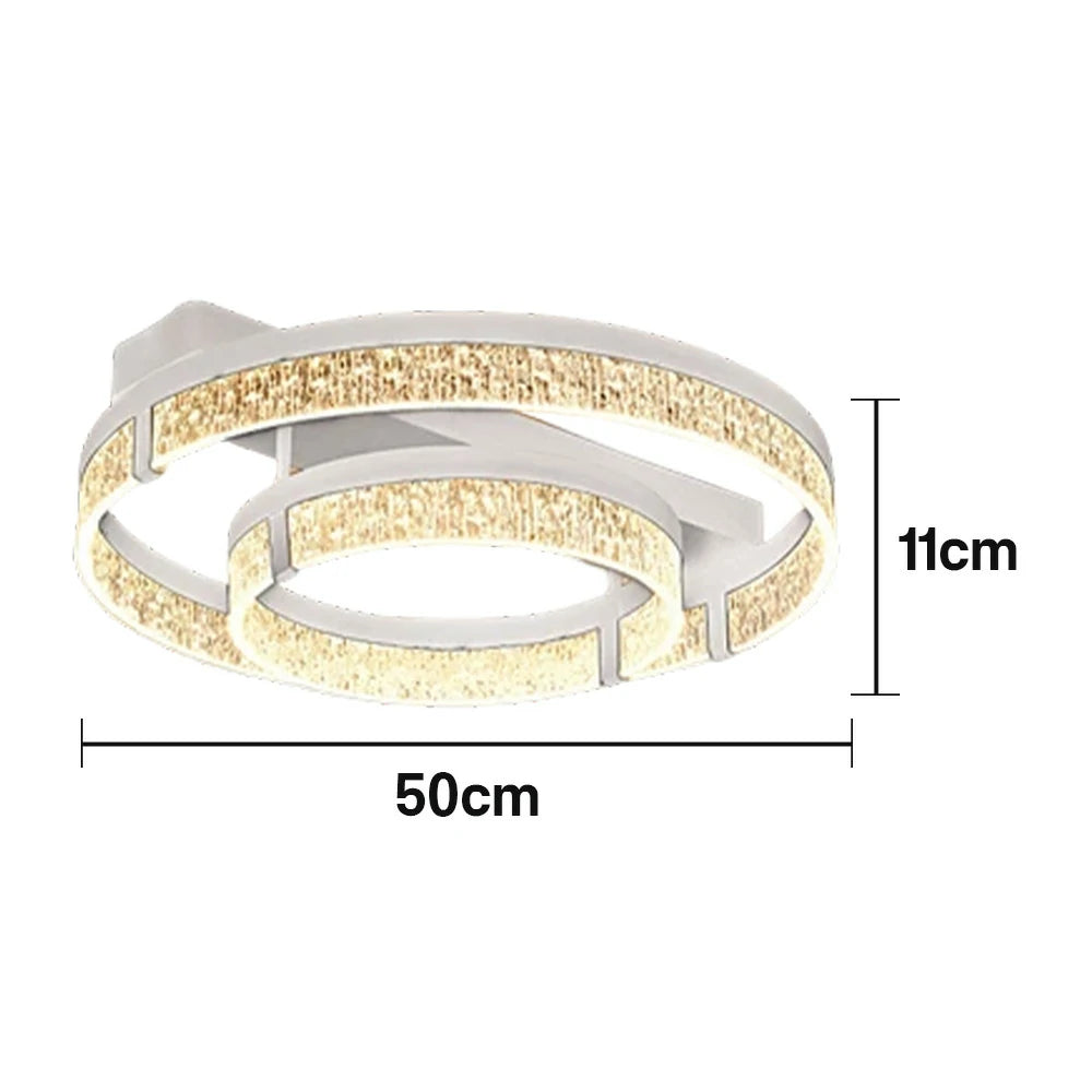 LIVARA 40W Aluminium Ceiling Light with Full-Spectrum Eye-Protection LED, Three-Color Dimmable Lighting & Wide PMMA Diffuser - White