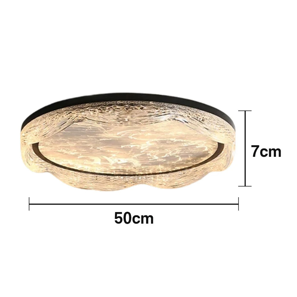 LIVARA 96W Ceiling Light with Full-Spectrum Eye-Protection LED, Three-Color Dimmable Lighting & Textured PMMA Soft Diffuser - Black