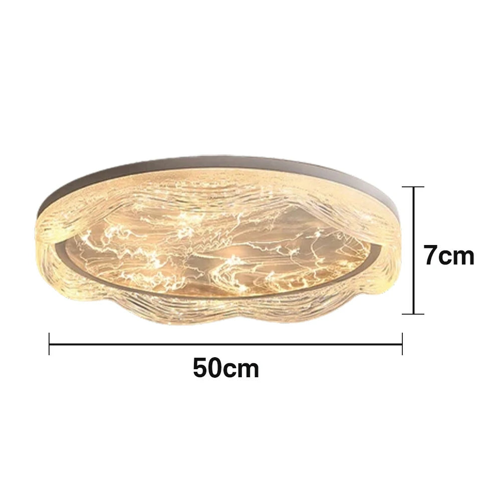 LIVARA 96W Ceiling Light with Full-Spectrum Eye-Protection LED, Three-Color Dimmable Lighting & Textured PMMA Soft Diffuser - White