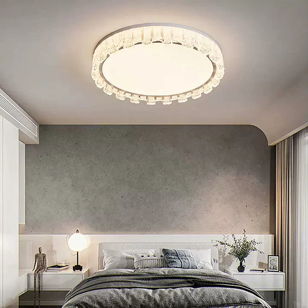 LIVARA 80W Pendant Light with Full-Spectrum Eye-Protection LED, Three-Color Dimmable Lighting & Die-Cast Iron Body with PMMA Diffuser - White