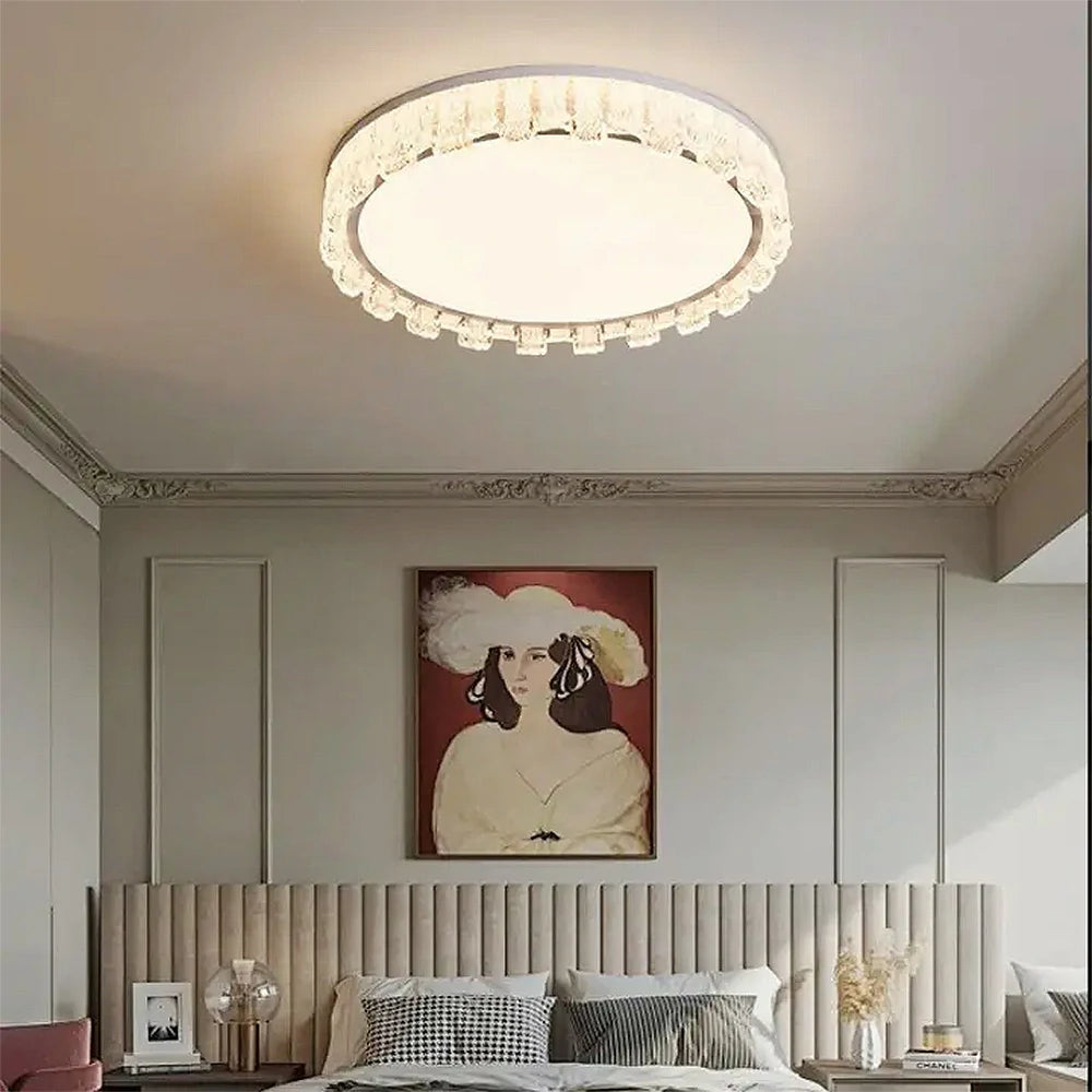 LIVARA 80W Pendant Light with Full-Spectrum Eye-Protection LED, Three-Color Dimmable Lighting & Die-Cast Iron Body with PMMA Diffuser - White