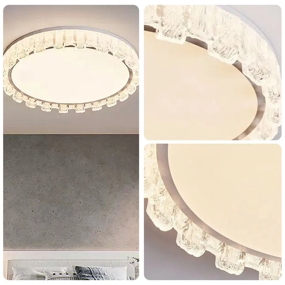 LIVARA 80W Pendant Light with Full-Spectrum Eye-Protection LED, Three-Color Dimmable Lighting & Die-Cast Iron Body with PMMA Diffuser - White