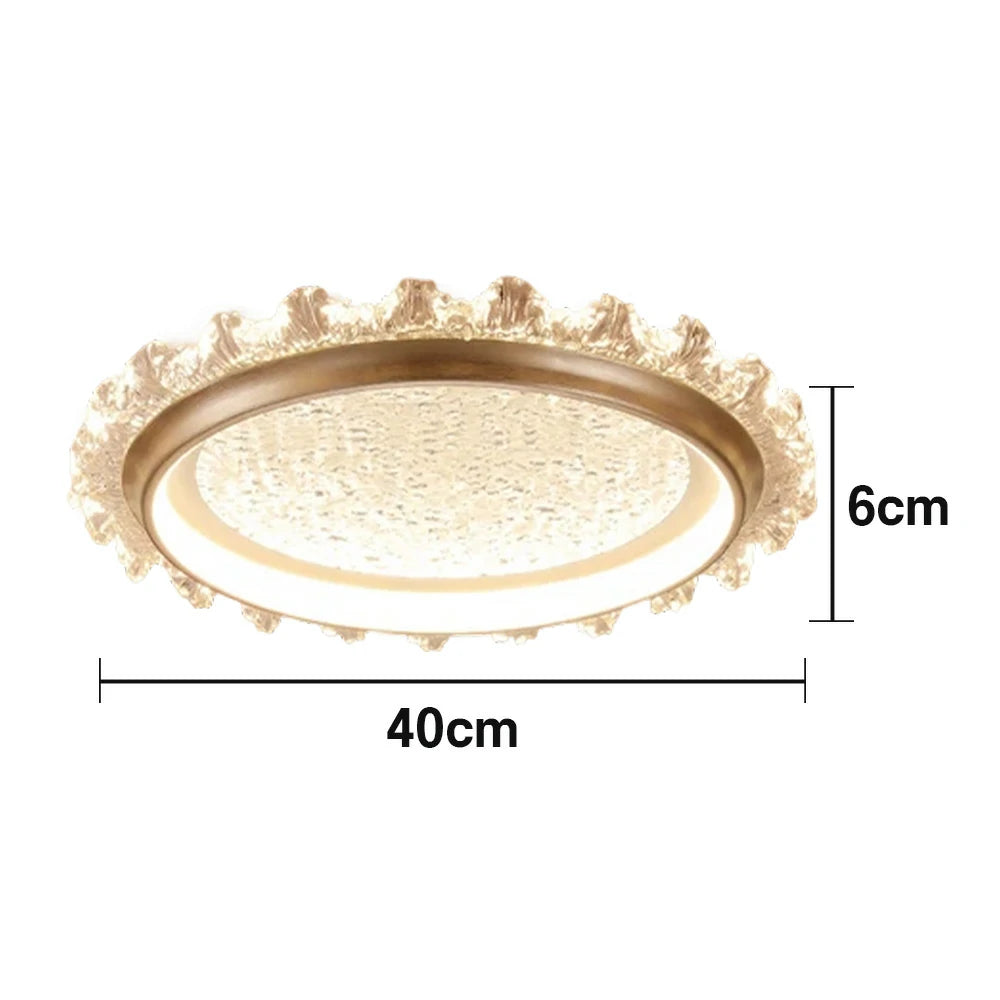 LIVARA 96W Modern Ceiling Light with Dimmable Full-Spectrum LED, Anti-Rust Die-Cast Iron Frame & Soft PMMA Lampshade - Coffee