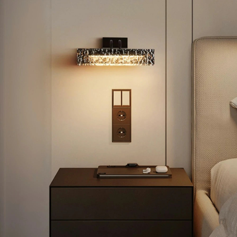 LIVARA 20W Wall Light with Full-Spectrum Eye-Protection LED, Smoky Grey Electroplated Glass Shade & Matte Iron Base