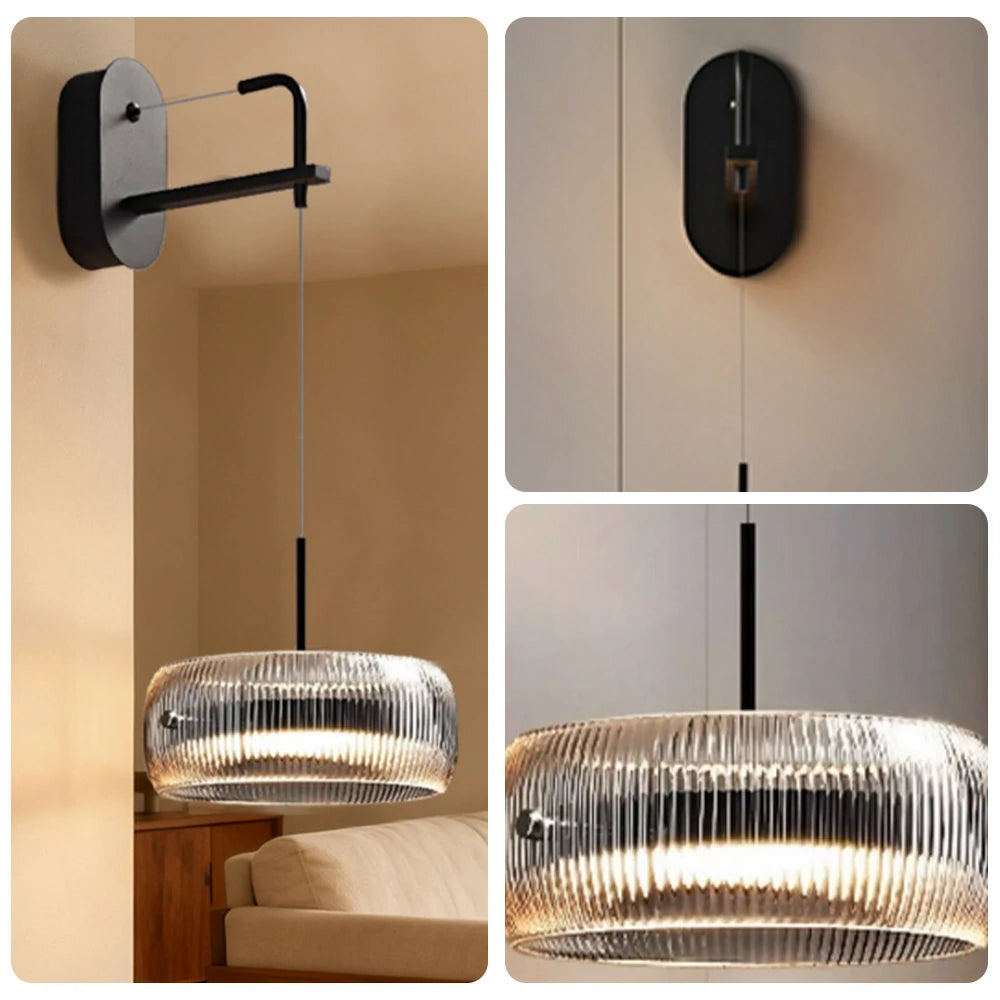 LIVARA 28W Wall Light with Dual-Sided 360° Illumination, Anti-Glare LED & Smoky Grey Glass Shade with Matte Iron Base