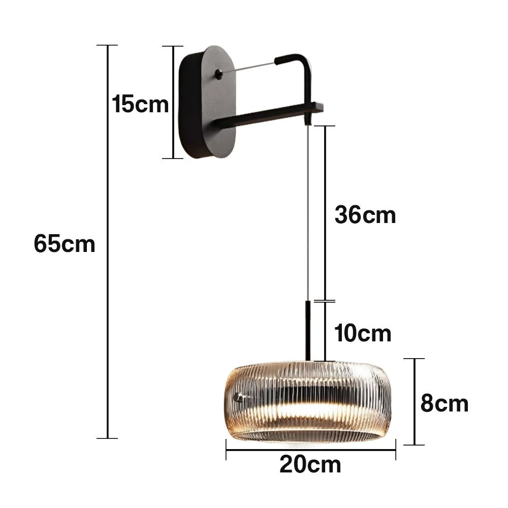 LIVARA 28W Wall Light with Dual-Sided 360° Illumination, Anti-Glare LED & Smoky Grey Glass Shade with Matte Iron Base