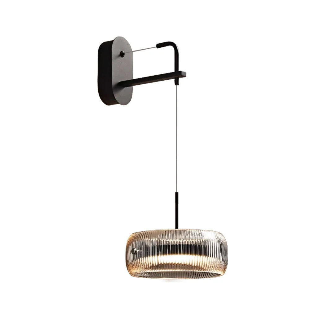 LIVARA 28W Wall Light with Dual-Sided 360° Illumination, Anti-Glare LED & Smoky Grey Glass Shade with Matte Iron Base