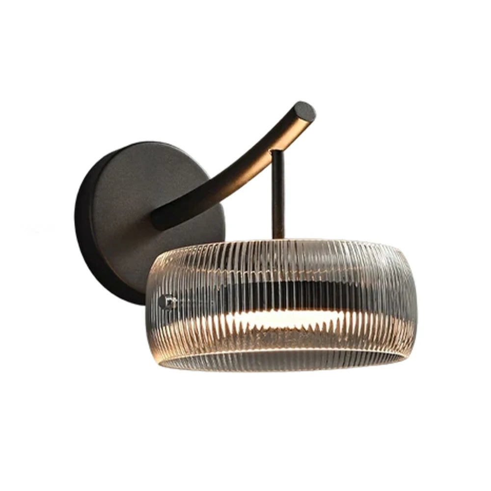 LIVARA 28W Wall Light with 360° Dual-Sided Illumination, Full-Spectrum Eye-Protection LED & Smoky Grey Glass Shade