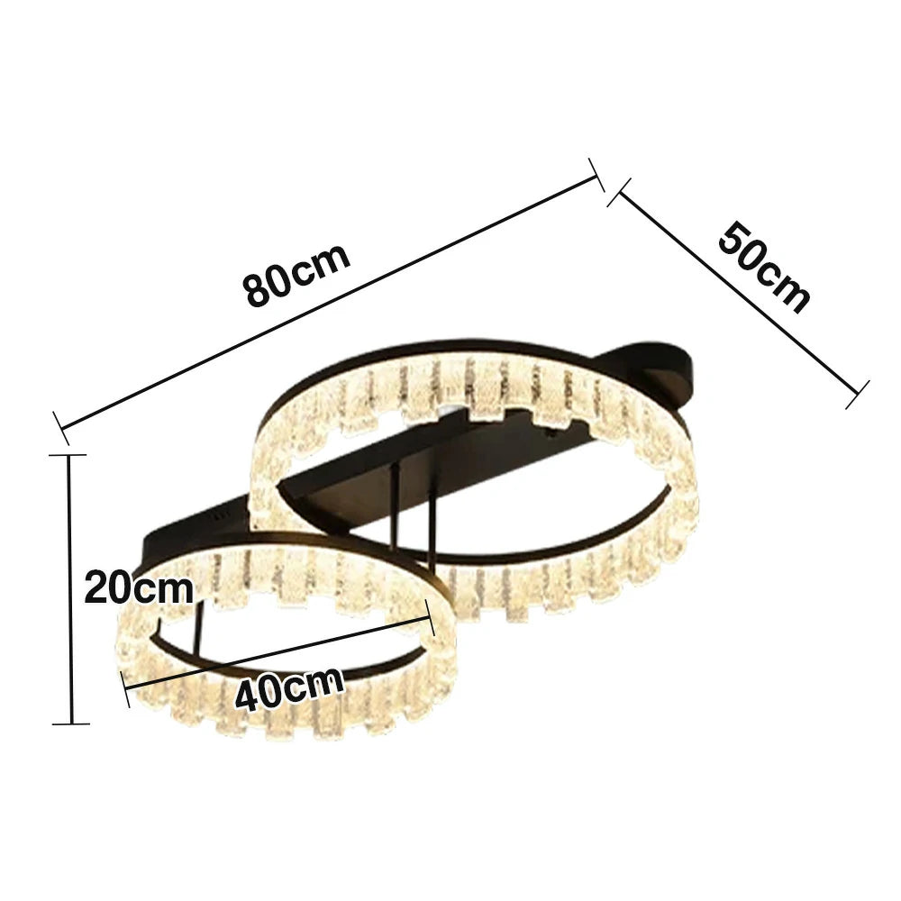 LIVARA 112W Ceiling Light with Full-Spectrum Eye-Comfort LED, Brushed Aluminum Frame & Dimmable PMMA Diffuser - Black