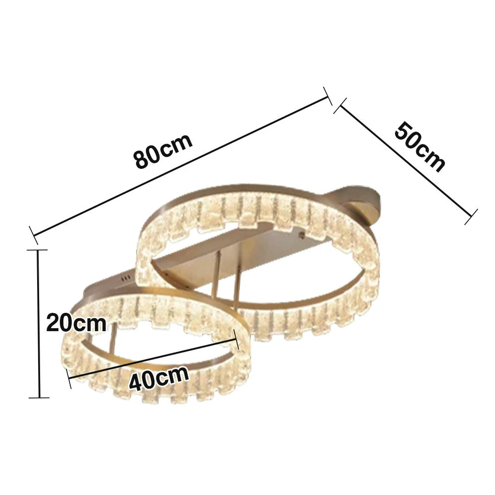 LIVARA 112W Ceiling Light with Full-Spectrum Eye-Comfort LED, Brushed Aluminum Frame & Dimmable PMMA Diffuser - Gold