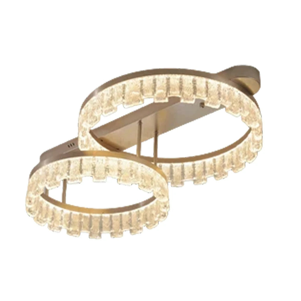 LIVARA 112W Ceiling Light with Full-Spectrum Eye-Comfort LED, Brushed Aluminum Frame & Dimmable PMMA Diffuser - Gold