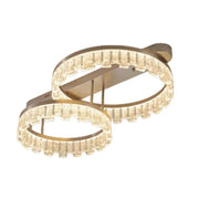 LIVARA 112W Ceiling Light with Full-Spectrum Eye-Comfort LED, Brushed Aluminum Frame & Dimmable PMMA Diffuser - Gold