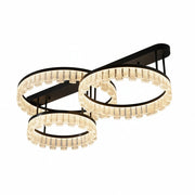 LIVARA 180W Ceiling Light with Full-Spectrum Eye-Comfort LED, Brushed Aluminum Frame & Dimmable PMMA Diffuser - Black