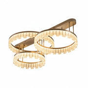 LIVARA 180W Ceiling Light with Full-Spectrum Eye-Comfort LED, Brushed Aluminum Frame & Dimmable PMMA Diffuser - Gold