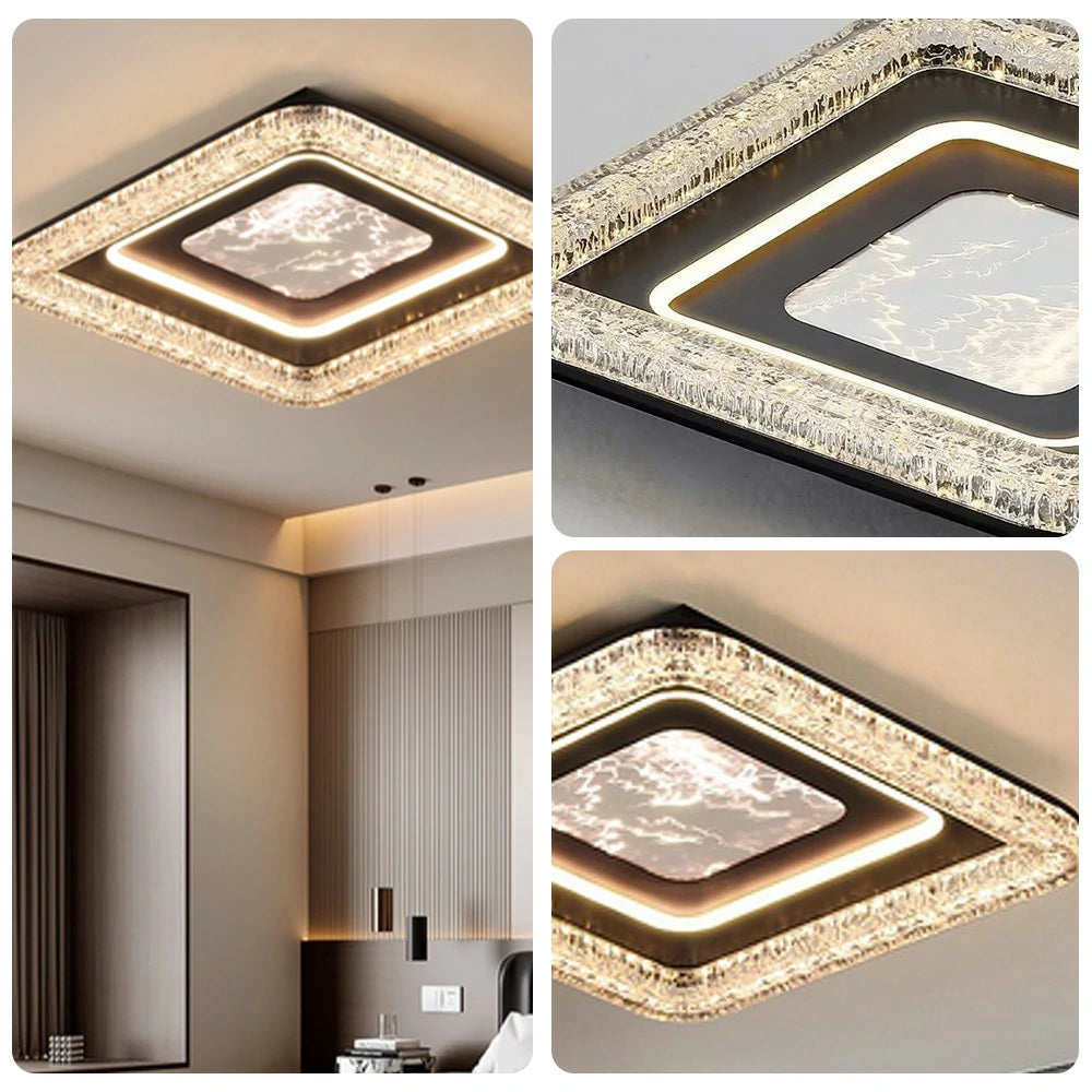 LIVARA 75W Ceiling Light with Soft Diffused Lighting, Full-Spectrum Eye-Comfort LED & Matte Black Iron Frame