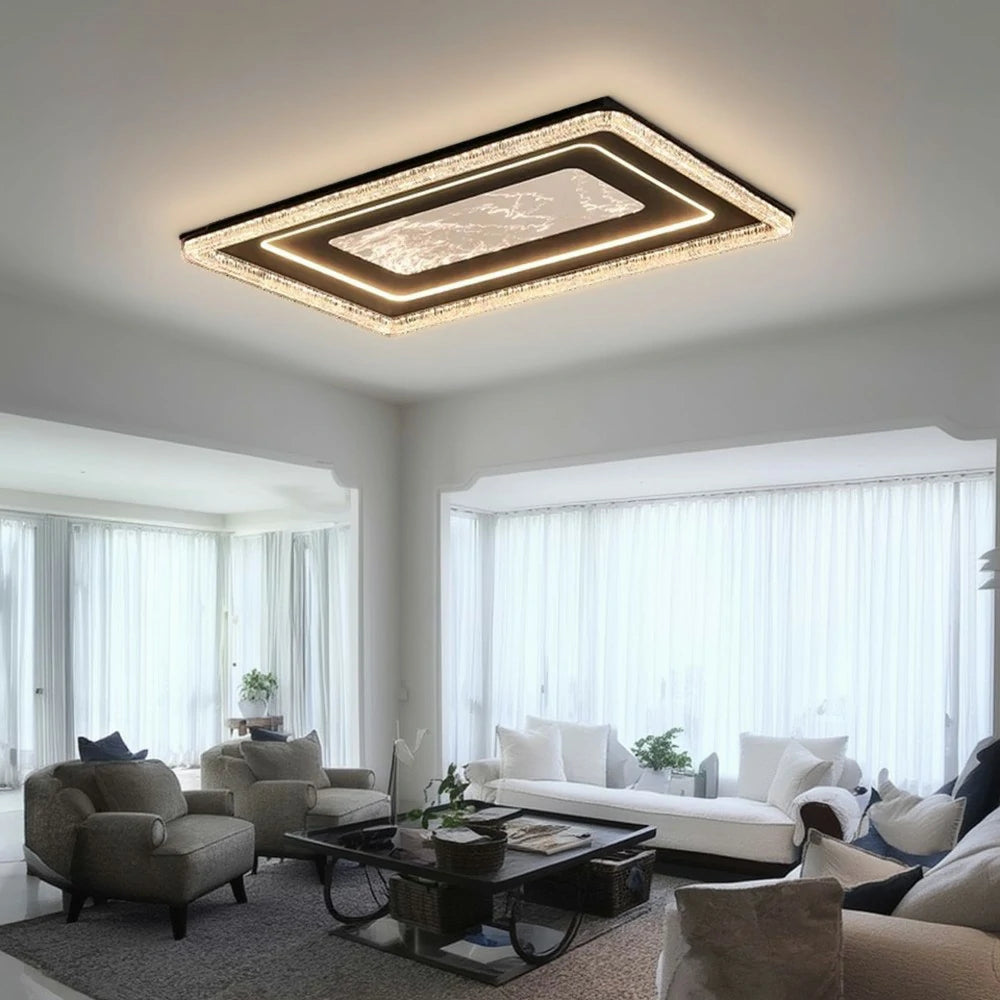 LIVARA 135W Ceiling Light with Soft Diffused Lighting, Full-Spectrum Eye-Comfort LED & Matte Black Iron Frame