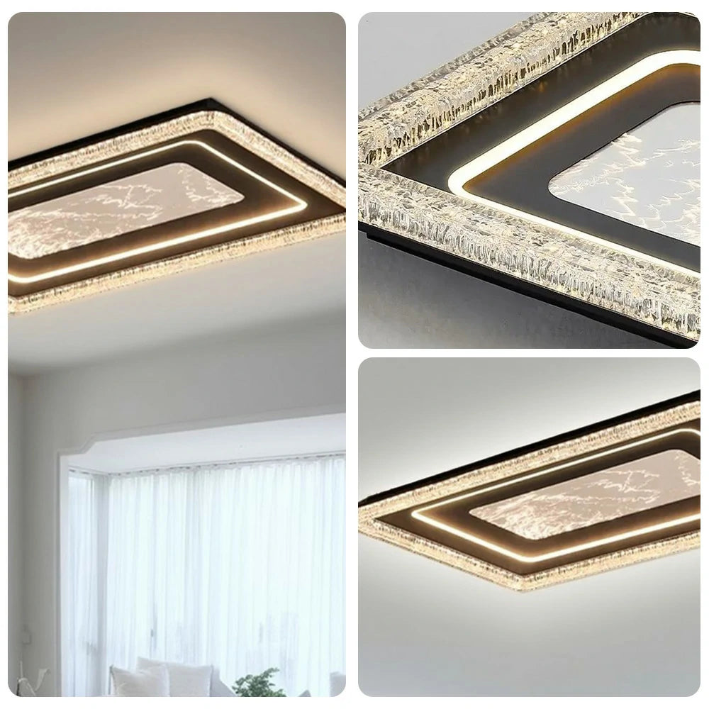 LIVARA 135W Ceiling Light with Soft Diffused Lighting, Full-Spectrum Eye-Comfort LED & Matte Black Iron Frame