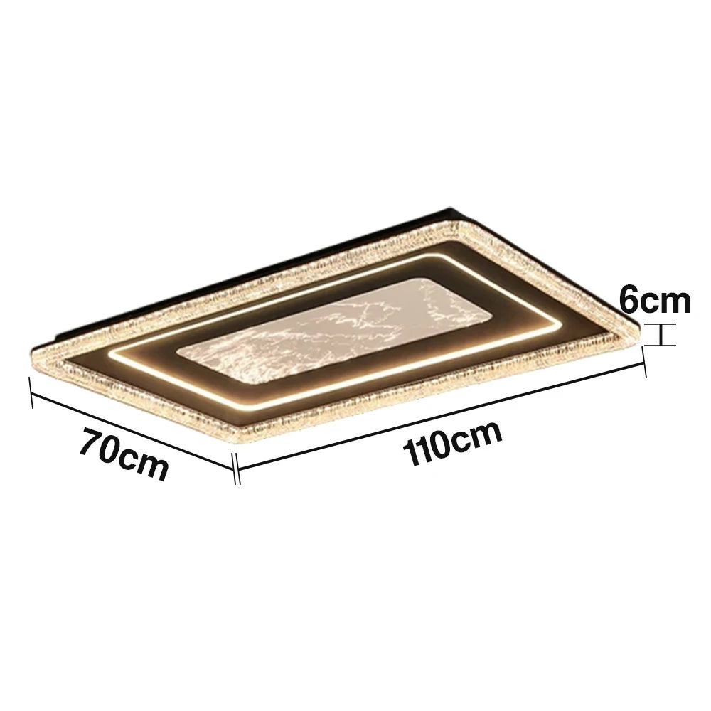 LIVARA 135W Ceiling Light with Soft Diffused Lighting, Full-Spectrum Eye-Comfort LED & Matte Black Iron Frame