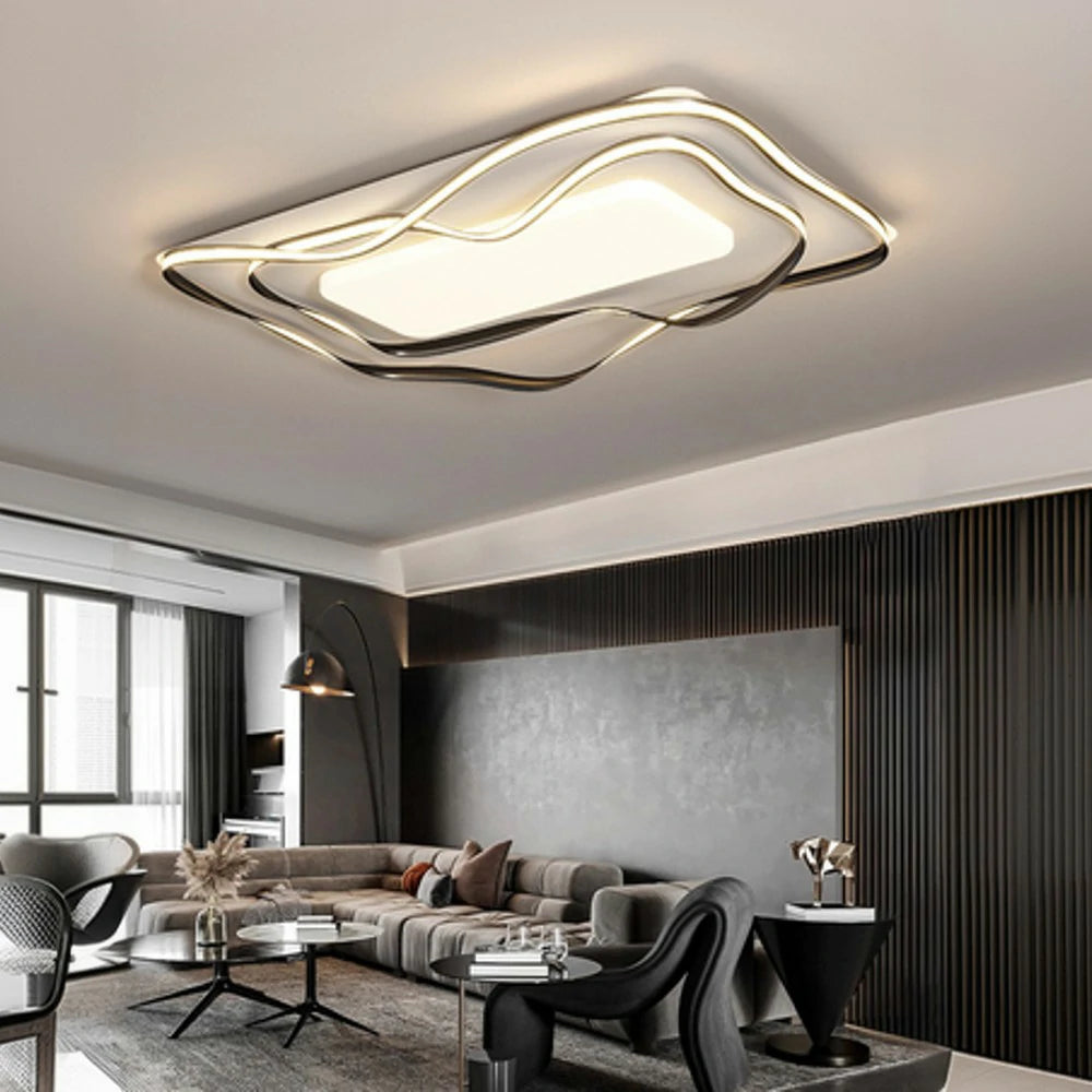 LIVARA 236W Ceiling Light with 360° Surround Illumination, Full-Spectrum Eye-Comfort LED & Anti-Rust Metal Frame - Black