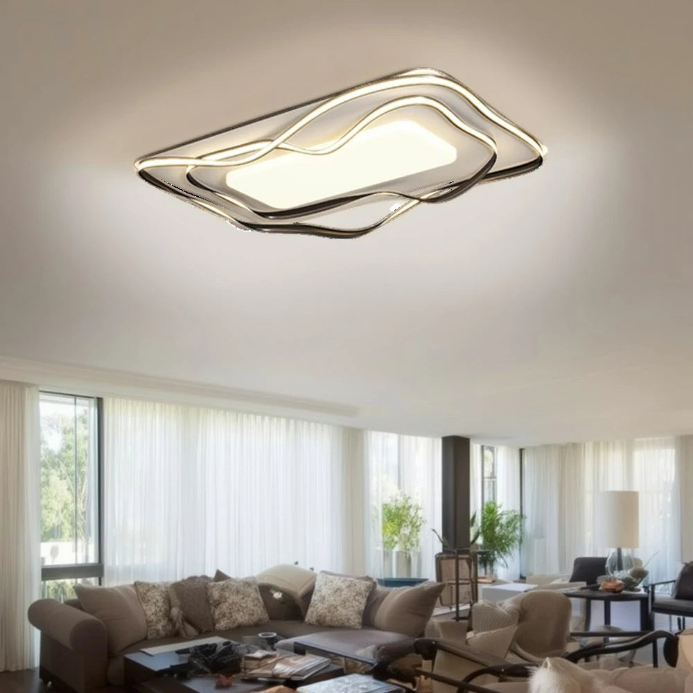 LIVARA 236W Ceiling Light with 360° Surround Illumination, Full-Spectrum Eye-Comfort LED & Anti-Rust Metal Frame - Black