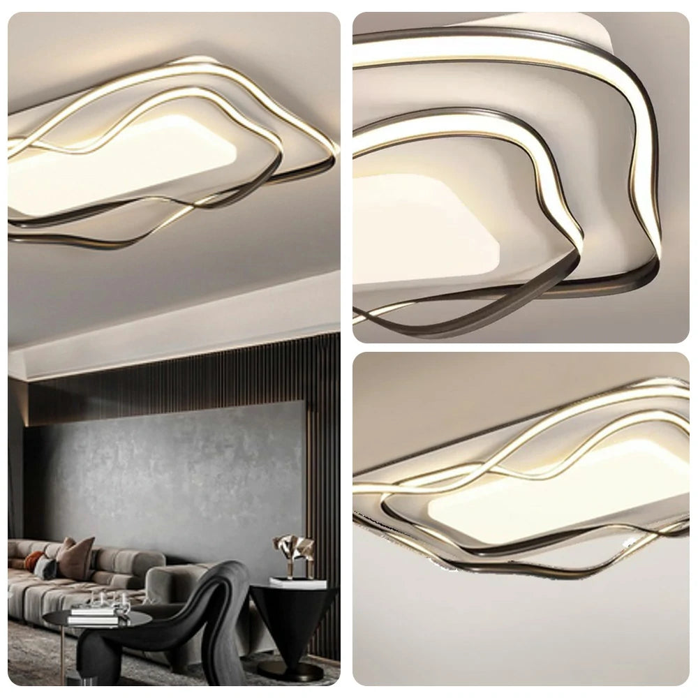 LIVARA 236W Ceiling Light with 360° Surround Illumination, Full-Spectrum Eye-Comfort LED & Anti-Rust Metal Frame - Black