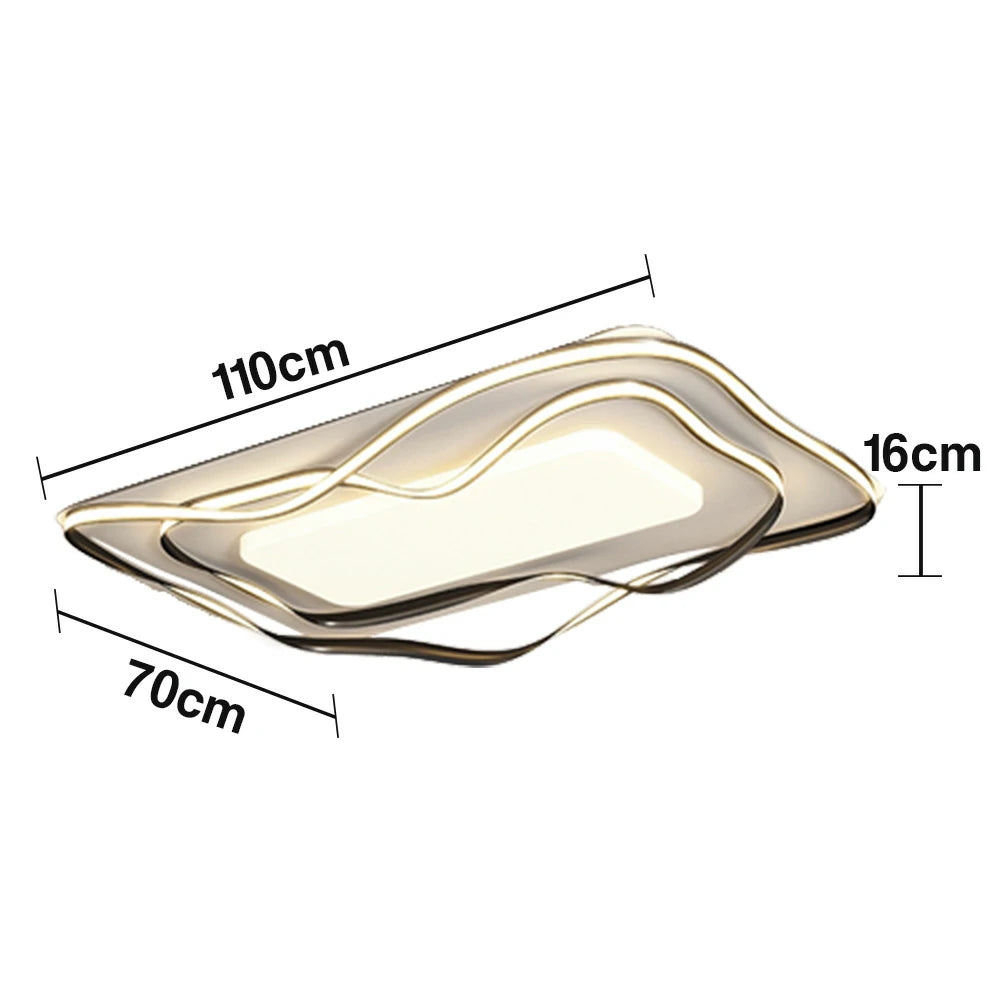 LIVARA 236W Ceiling Light with 360° Surround Illumination, Full-Spectrum Eye-Comfort LED & Anti-Rust Metal Frame - Black