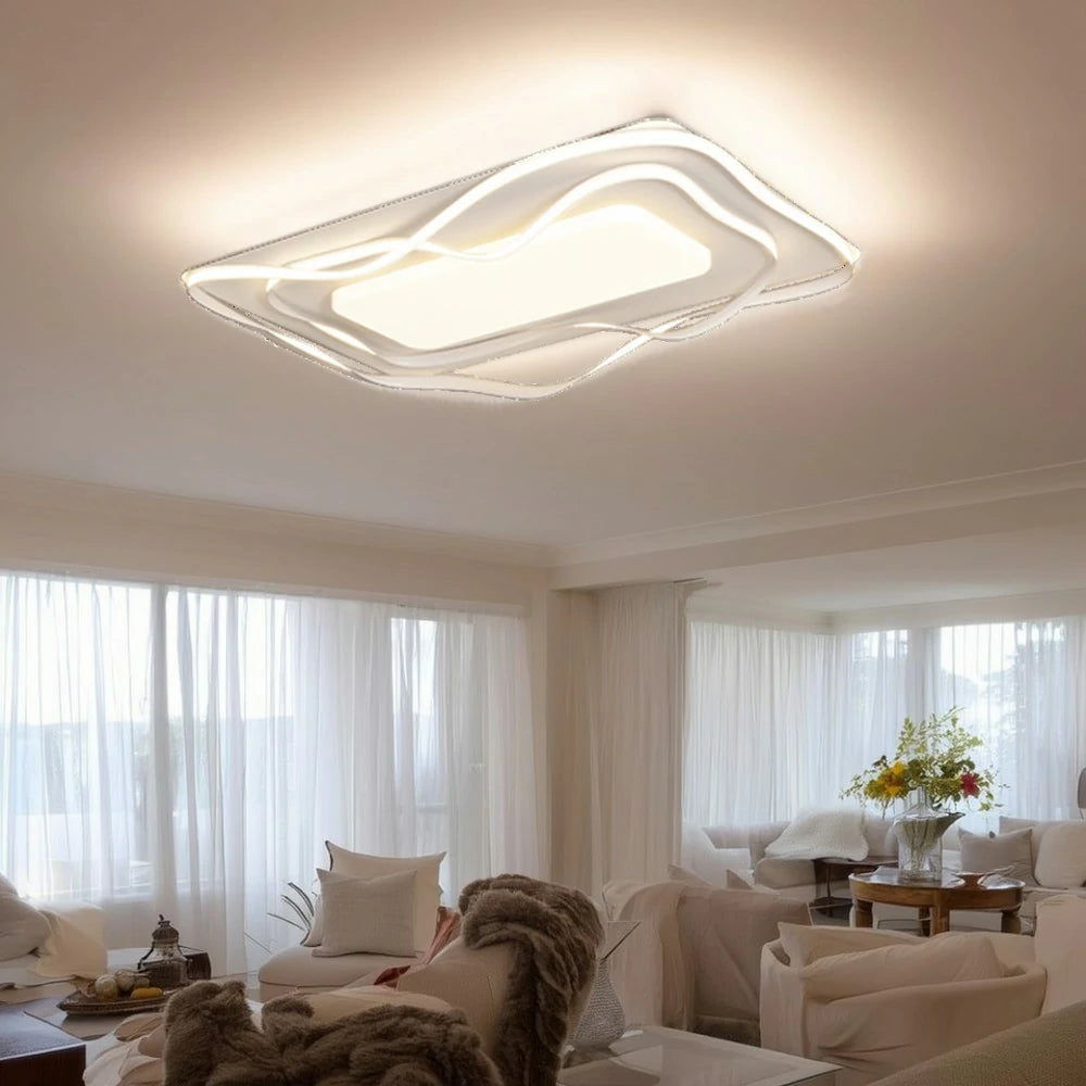 LIVARA 236W Ceiling Light with 360° Surround Illumination, Full-Spectrum Eye-Comfort LED & Anti-Rust Metal Frame - White