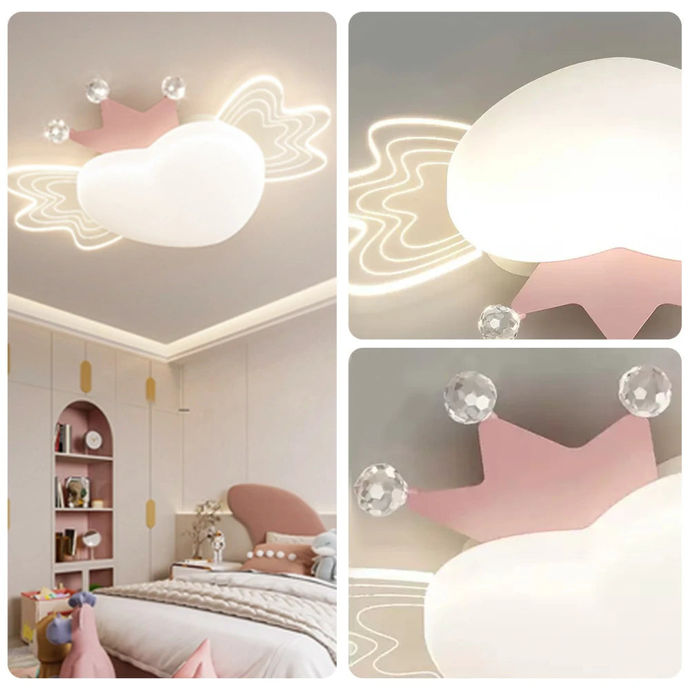 LIVARA 40W Ceiling Light with 360° Full-Spectrum Eye-Comfort LED, Eco-Friendly PE & Iron Frame, Three-Color Dimming