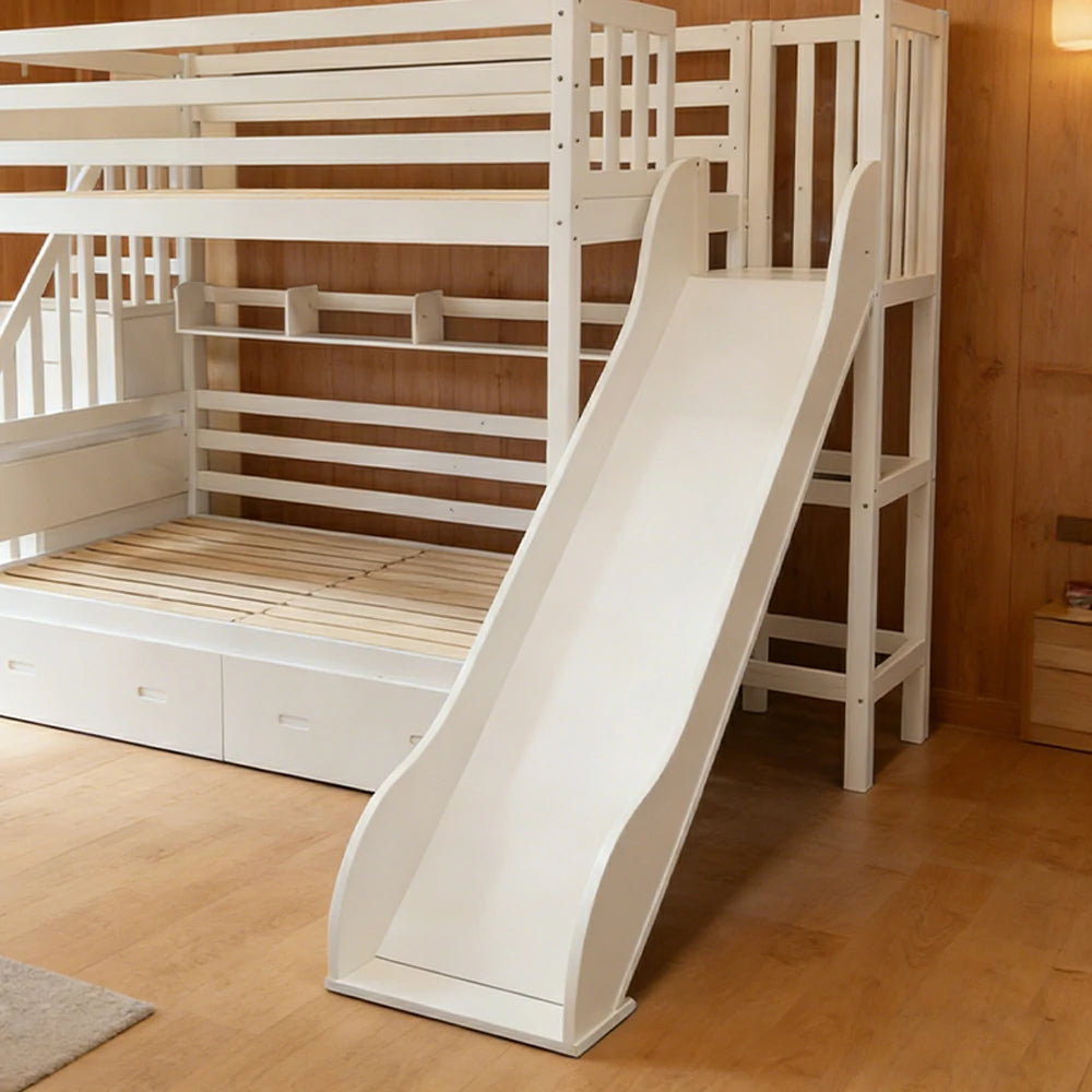 Only Slide! LIVARA Space-Saving Slide Attachment for SF01 Bunk Bed - White