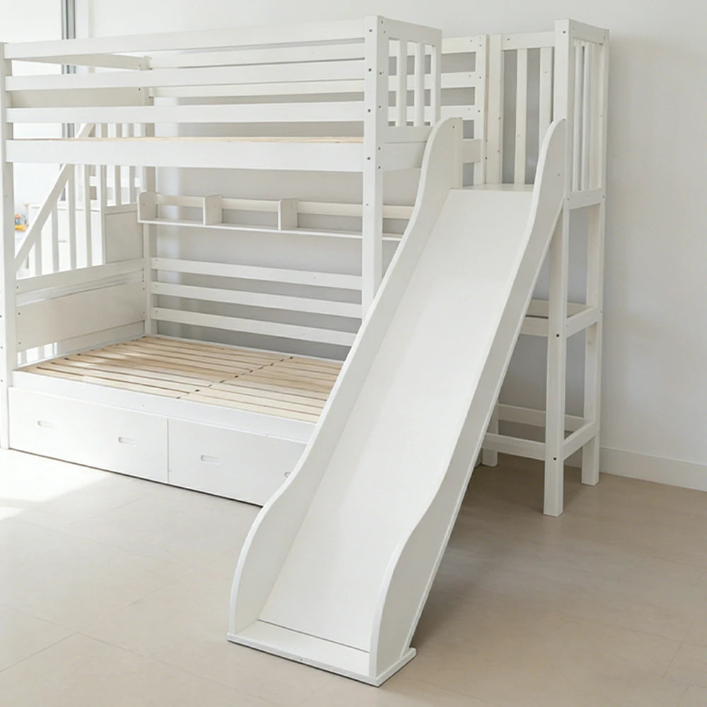 Only Slide! LIVARA Space-Saving Slide Attachment for SF01 Bunk Bed - White