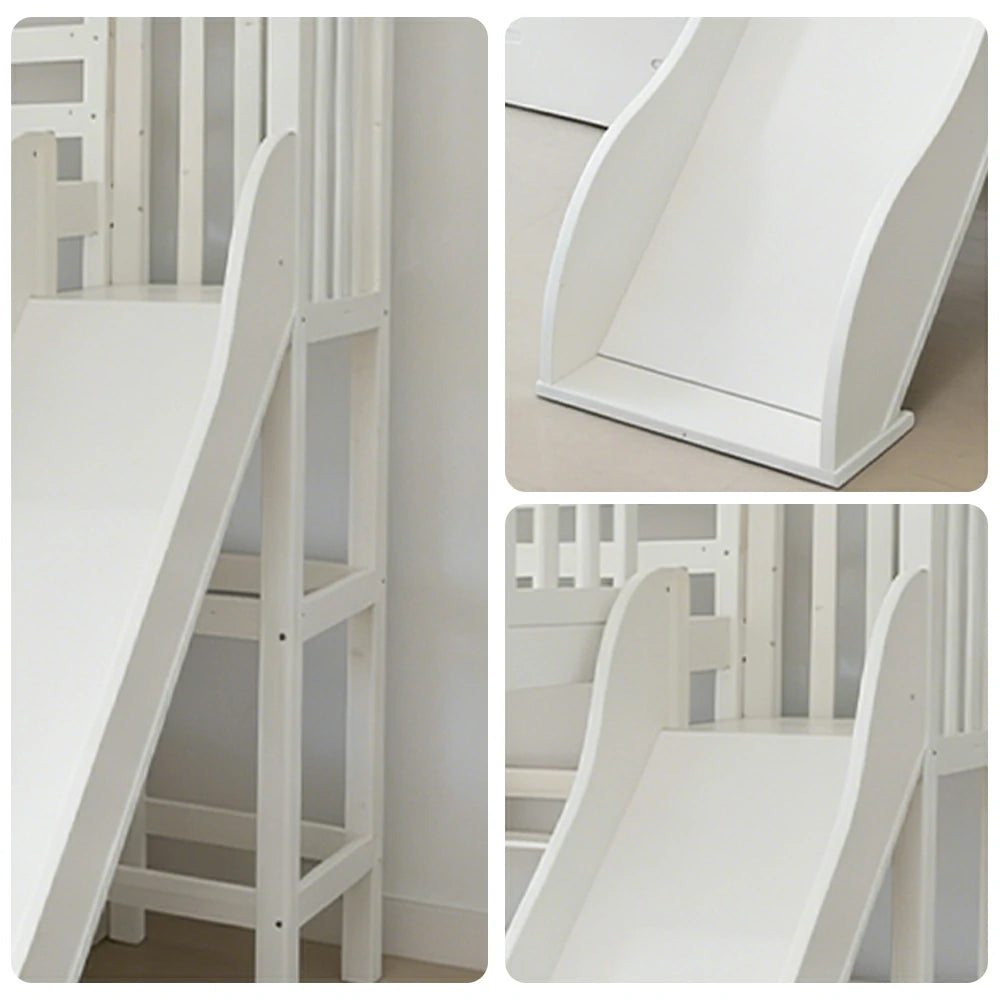 Only Slide! LIVARA Space-Saving Slide Attachment for SF01 Bunk Bed - White