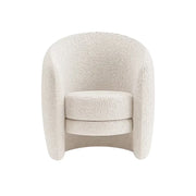 LIVARA Accent Armchair Ergonomic Support Solid Pine Frame Teddy Fleece Upholstery with Nano 3-Proof Technology - White