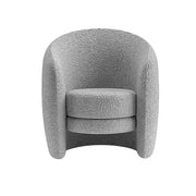 LIVARA Accent Armchair Ergonomic Support Solid Pine Frame Teddy Fleece Upholstery with Nano 3-Proof Technology - Grey