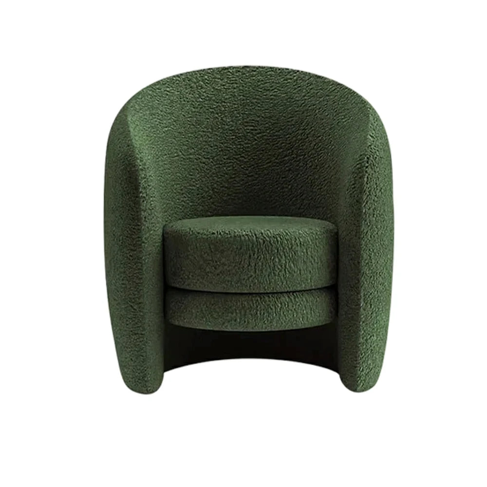 LIVARA Accent Armchair Ergonomic Support Solid Pine Frame Teddy Fleece Upholstery with Nano 3-Proof Technology - Green