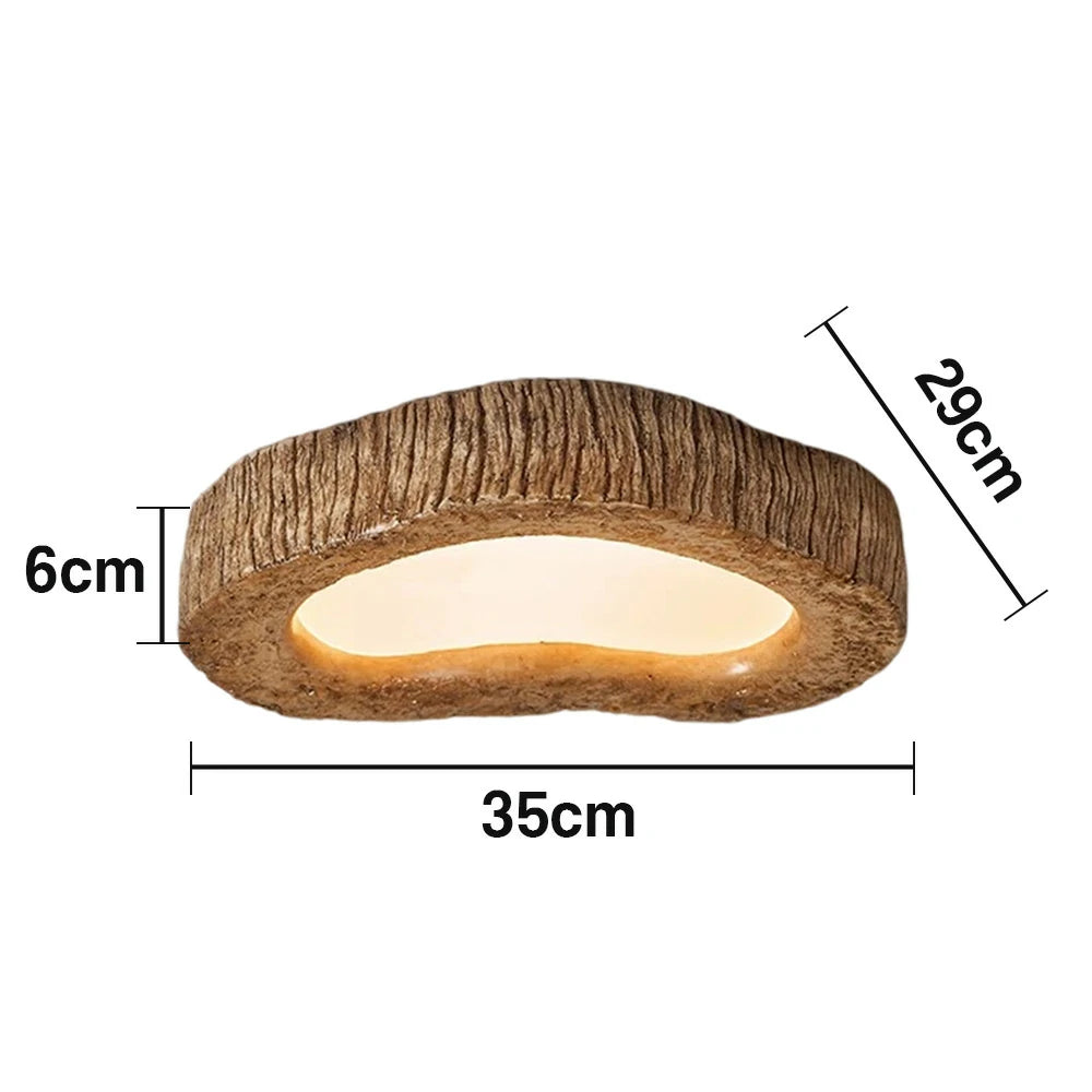 LIVARA Wood Grain Round LED Ceiling Light 35/45/54cm, Frosted Acrylic Flush Mount Lamp for Living Room Bedroom