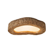 LIVARA Wood Grain Round LED Ceiling Light 35/45/54cm, Frosted Acrylic Flush Mount Lamp for Living Room Bedroom