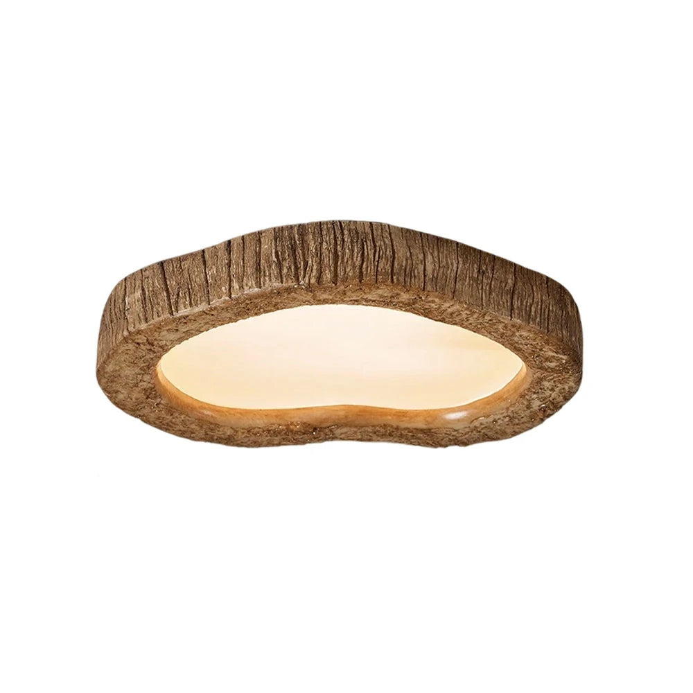LIVARA Wood Grain Round LED Ceiling Light 35/45/54cm, Frosted Acrylic Flush Mount Lamp for Living Room Bedroom