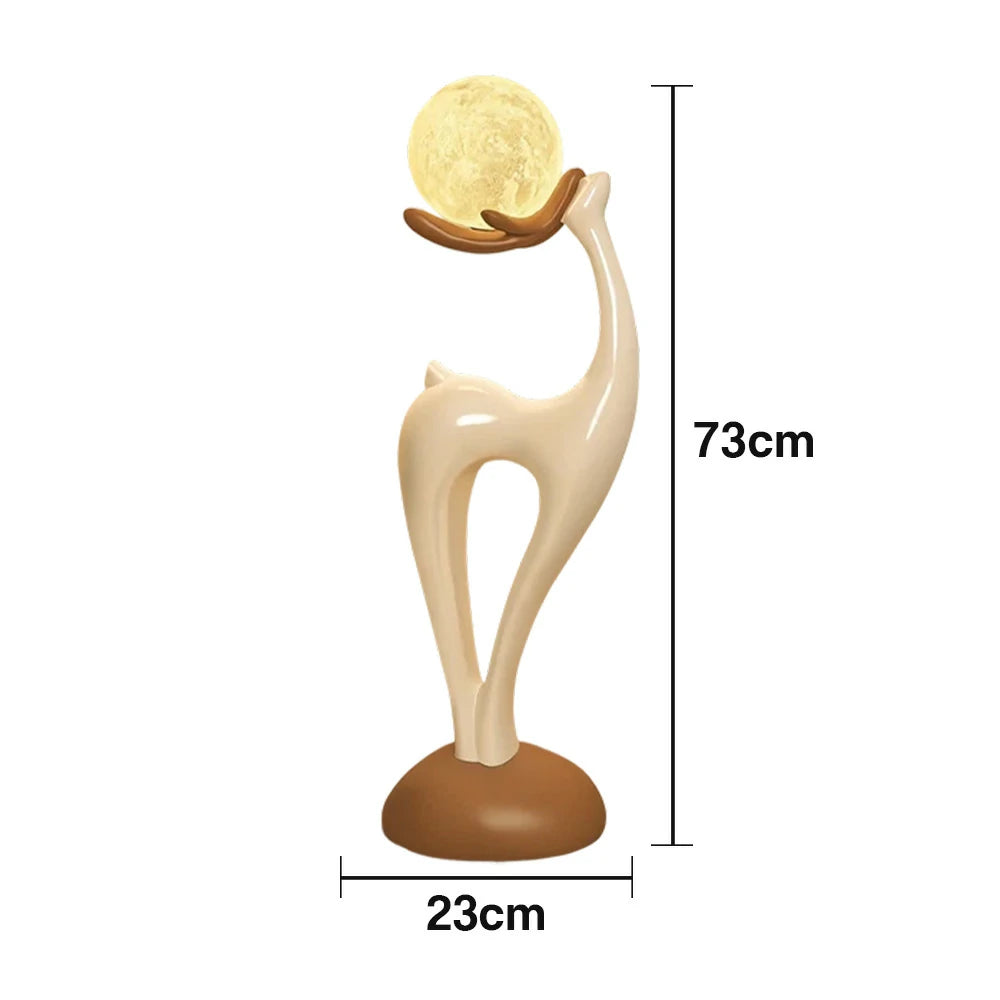 LIVARA Touch Control Moon Floor Lamp with 3-Color Dimmable LED, Soft Eye-Comfort Lighting & Artistic Resin Design - White