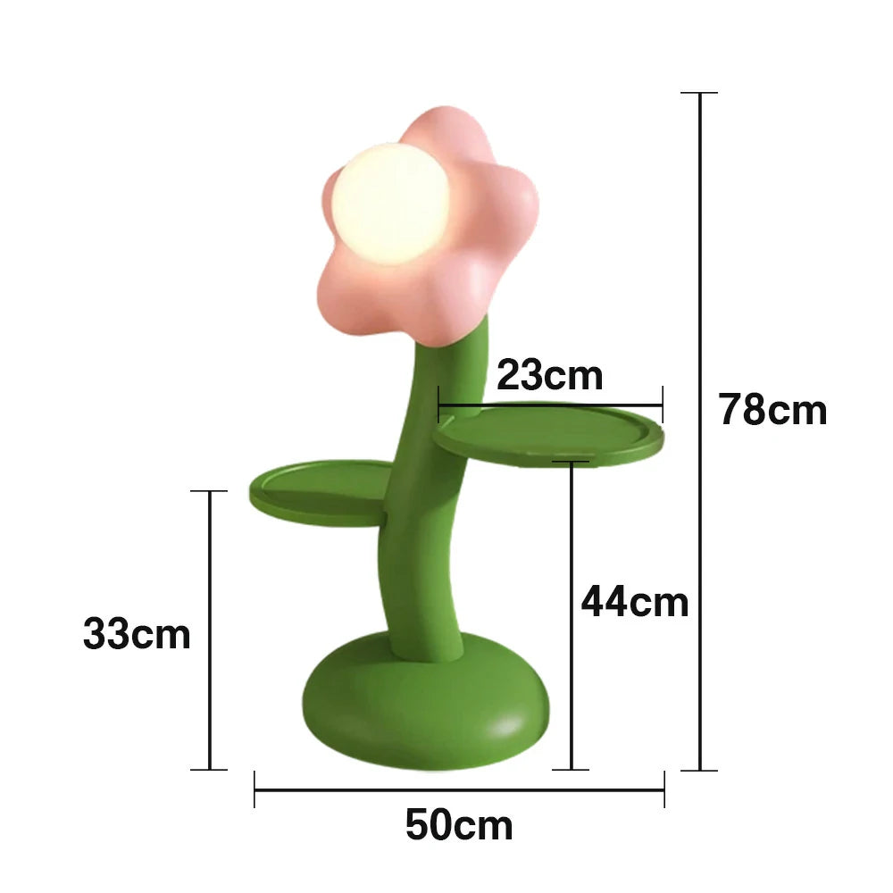 LIVARA Dual-Tray Resin Wood Floor Lamp with Frosted Lampshade – Stable Base & Easy-Clean Surface