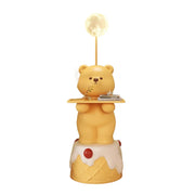 LIVARA Cartoon Bear Floor Lamp with Built-In Tray - Resin & Soft PVC Material, Stable Base, Decorative Storage Design - Yellow