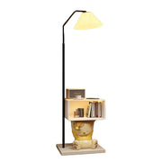 LIVARA 2-in-1 Floor Lamp with Bedside Cabinet – Three-Colour Dimmable Lighting, Resin & Iron Frame, Functional Storage Design