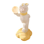 LIVARA Candy Bunny Floor Lamp - LED Moon Light with Three-Colour Modes, Resin & PC Design, Soft Flicker-Free Glow, Solid Base Home Décor Accent