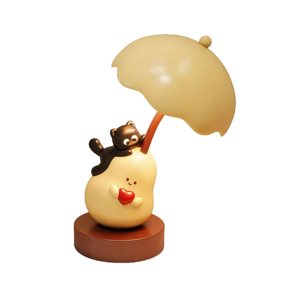 LIVARA Cat Pear Night Light - Touch Control LED Lamp with Three-Colour Modes, Soft Eye-Friendly Glow, Minimalist Cute Design for Bedroom and Home Décor