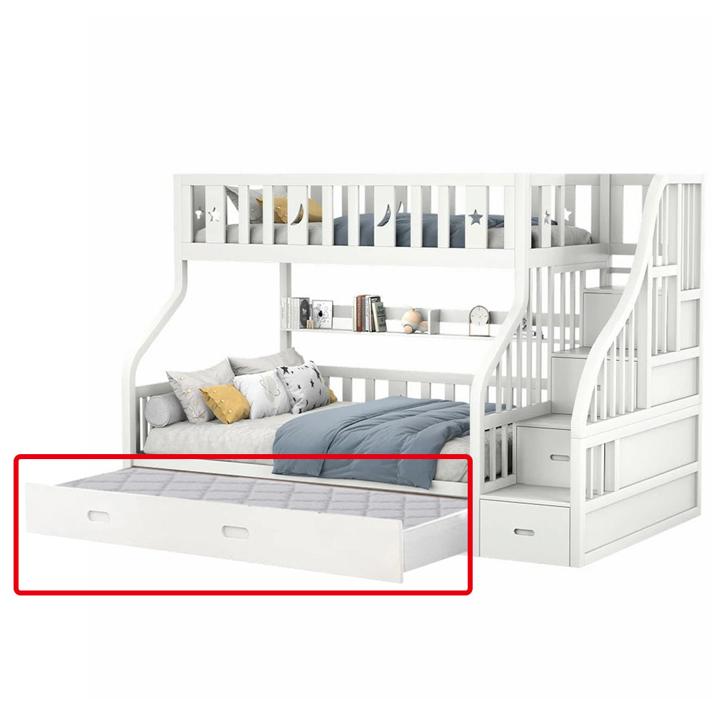 Trundle Only! LIVARA Space-Saving Trundle Bed Frame for CF02 Bunk Bed - White