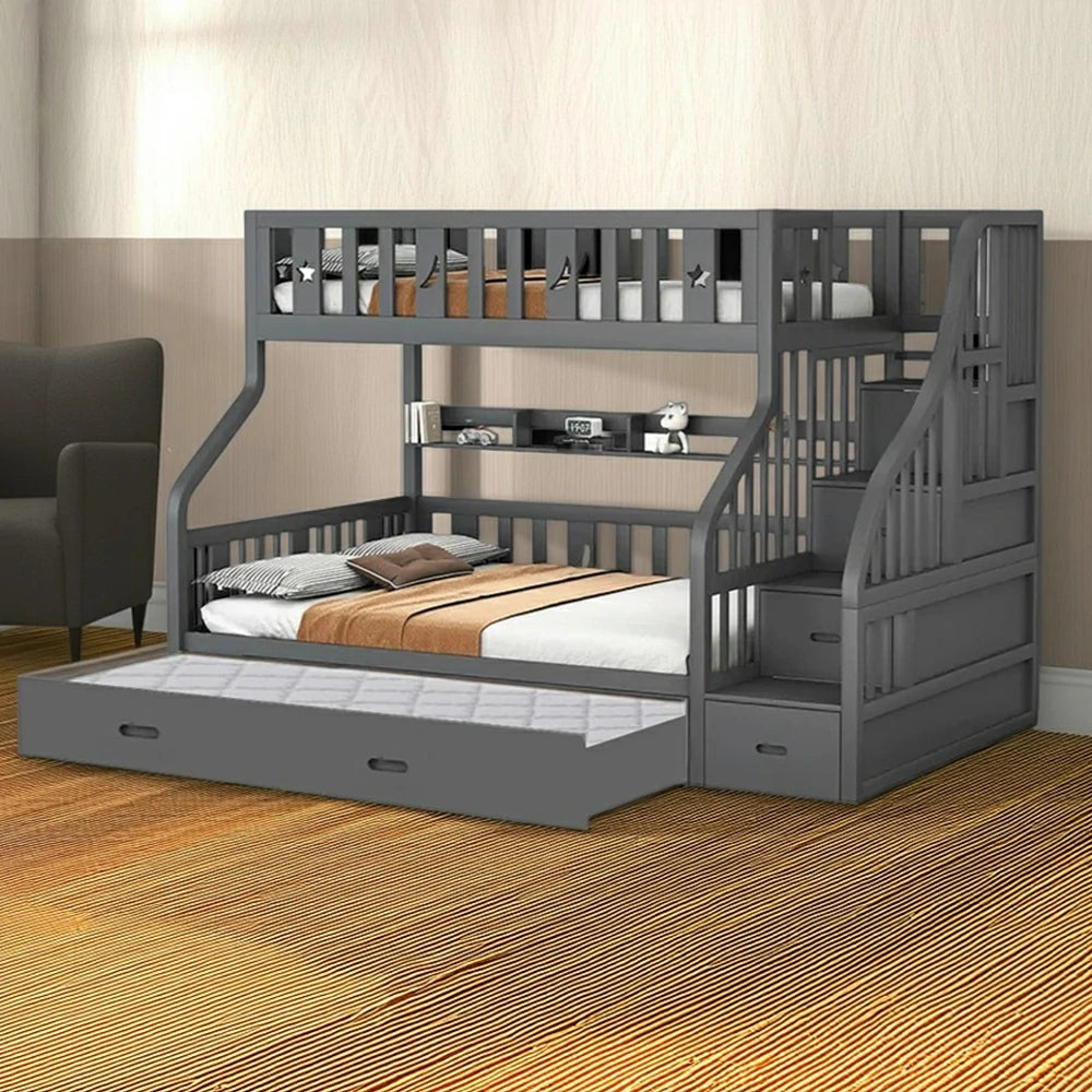 Trundle Only! LIVARA Space-Saving Trundle Bed Frame for CF02 Bunk Bed - Grey