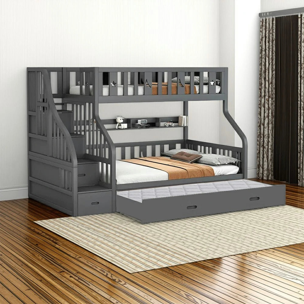 Trundle Only! LIVARA Space-Saving Trundle Bed Frame for CF02 Bunk Bed - Grey