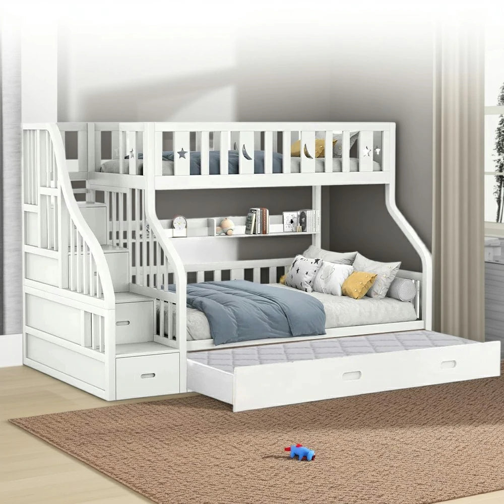 Trundle Only! LIVARA Space-Saving Trundle Bed Frame for CF02 Bunk Bed - White
