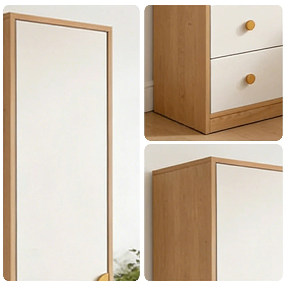 LIVARA 40cm Oak Wardrobe Cabinet - Dual Hanging Storage with Solid North American Oak, Child-Friendly Height & Space-Saving Design - White